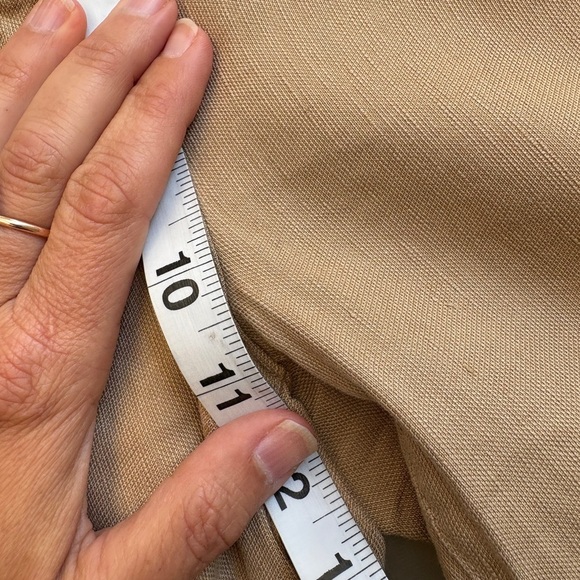 Aritzia Wilfred Tan Straight Leg High Waist Crop Pants Sustainable Linen Small - Picture 10 of 12